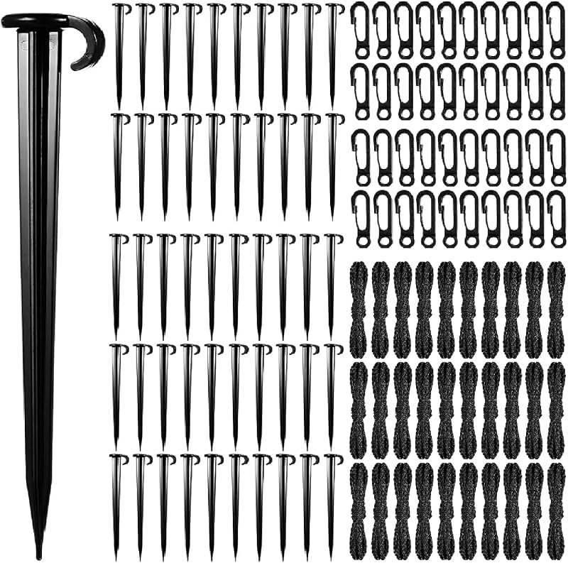 50 Set Estacas Plástico 7pulg para Inflables Patio Navidad