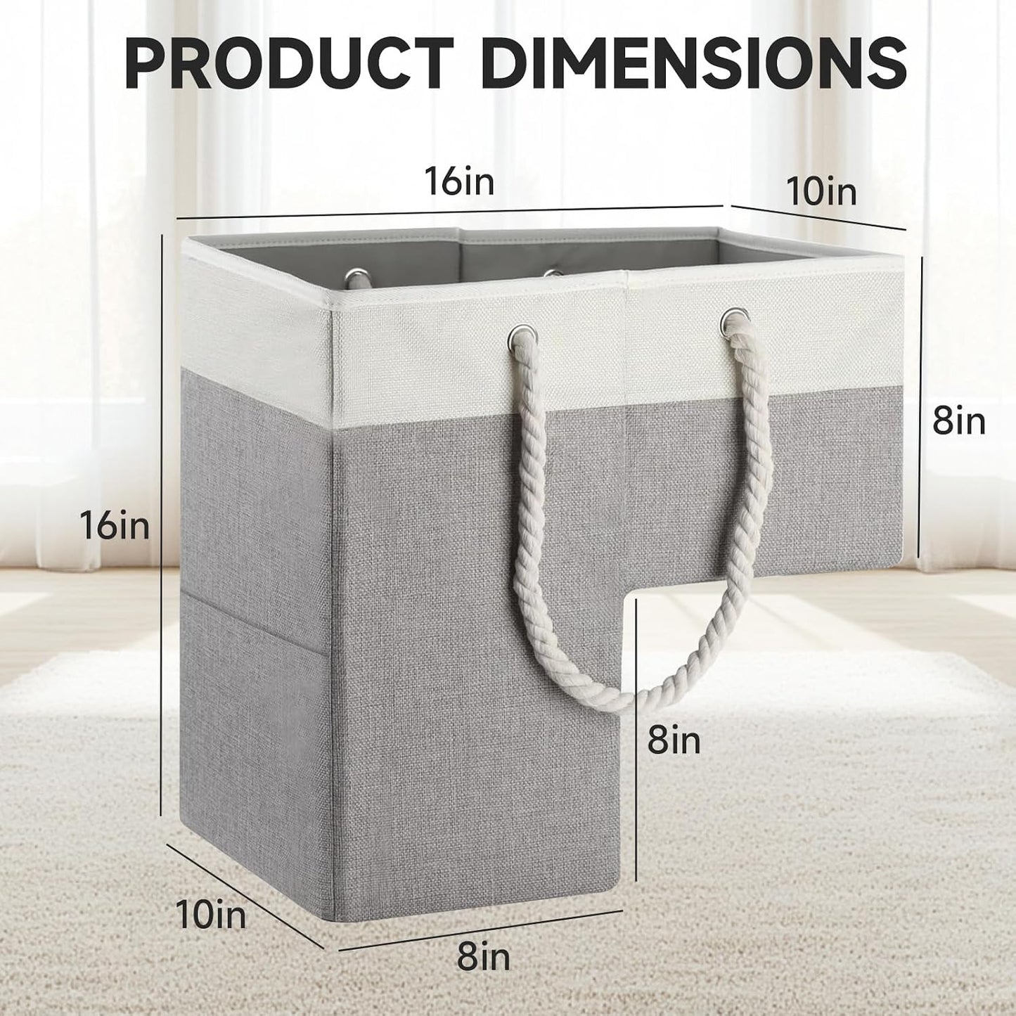 Cesta escalera 16x10x8pulg con asa organiz. plegable