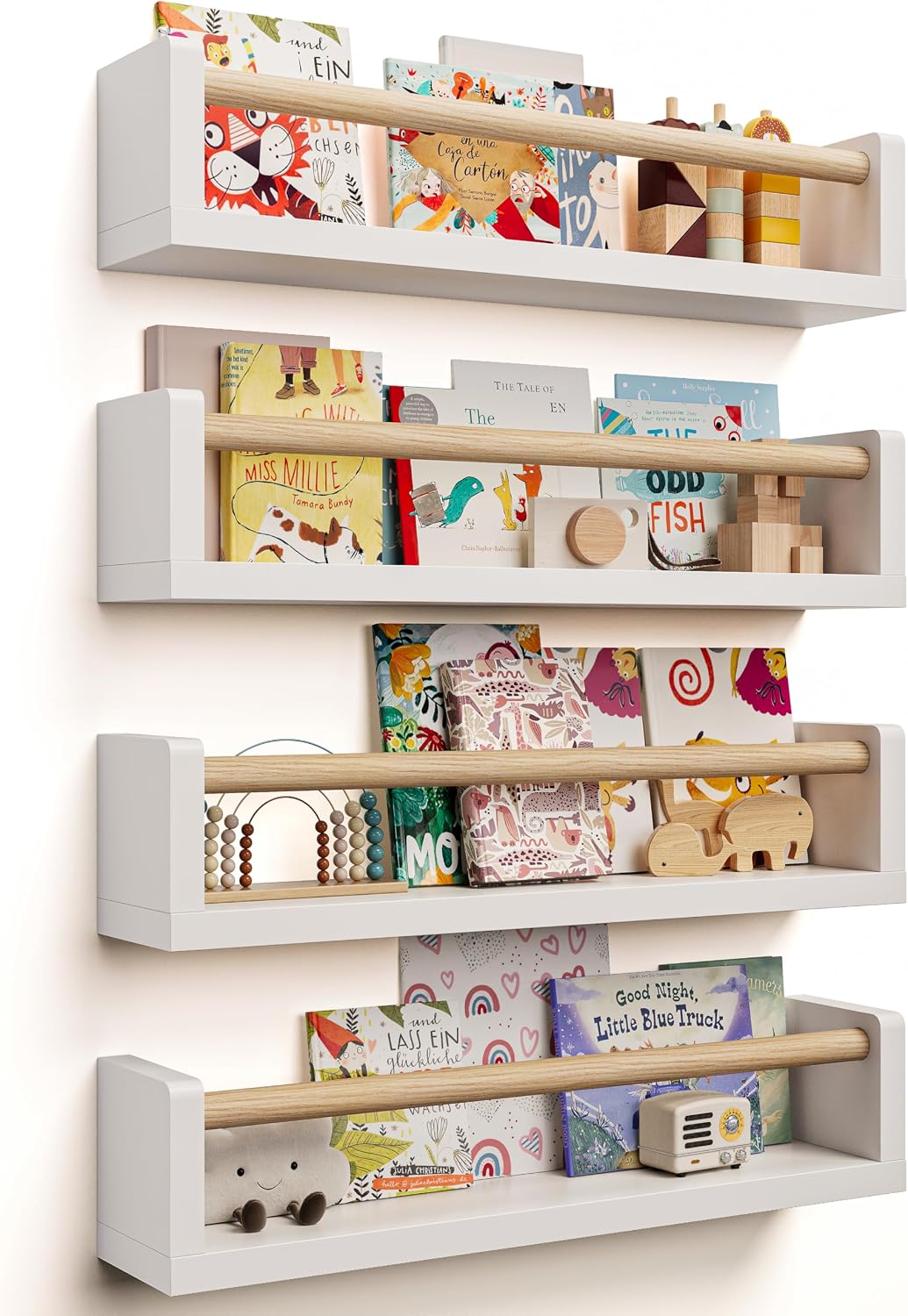 Estantes para libros de pared para niños pack 4