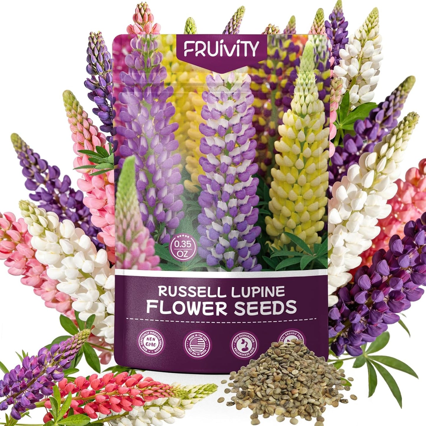 Semillas Lupinus polyphyllus perennes mixtas atraen abejas
