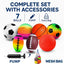 Set 7 pelotas deportivas 8.5pulg arcoíris para niños
