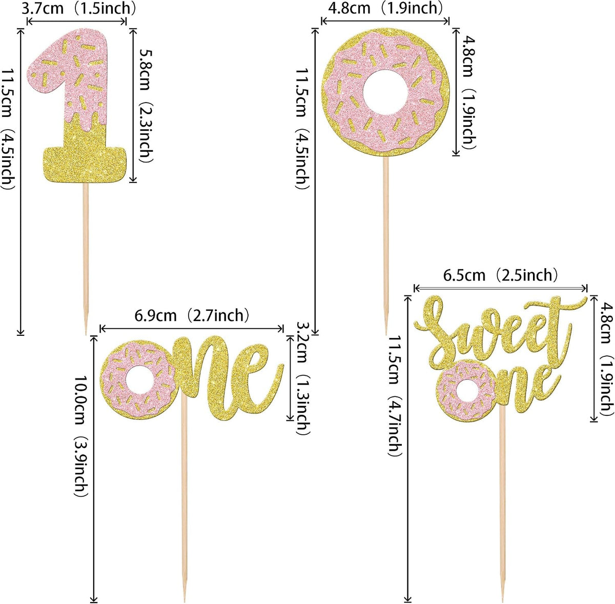 24 Pzas Dona para Cupcakes con Purpurina Sweet One