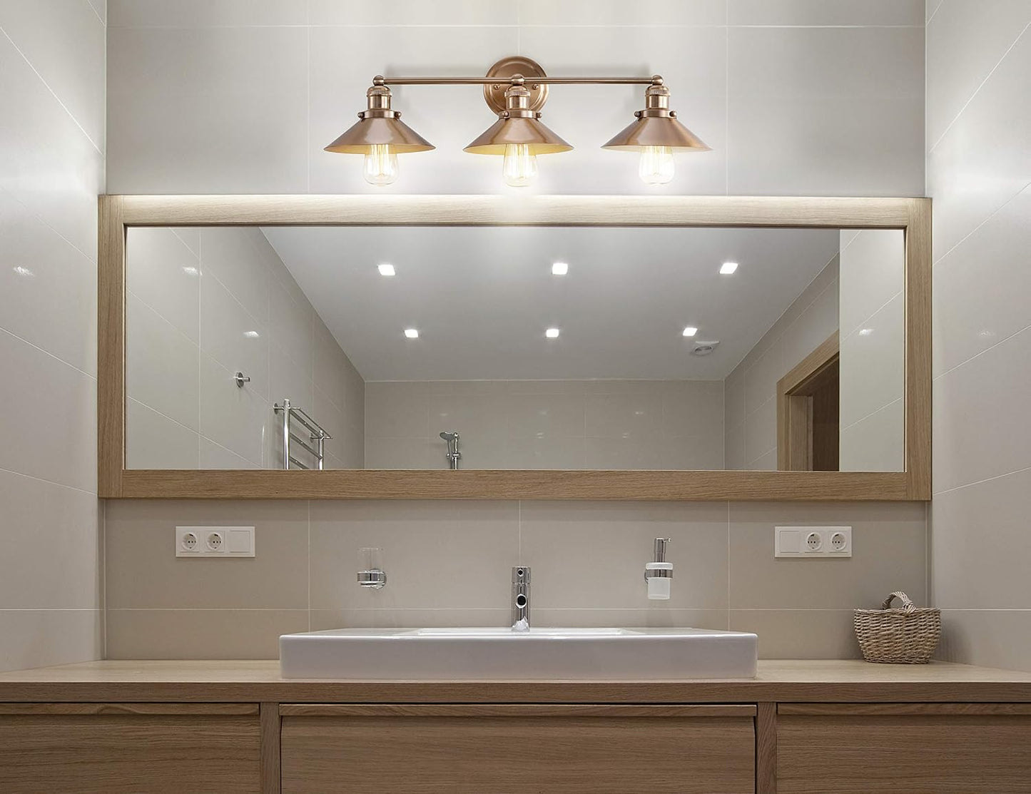 Aplique metal estilo granja 3 luces 25W dormitorio