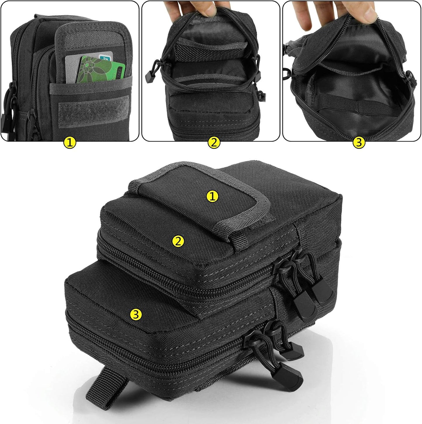 2 Pzas Bolsa Táctica Compacta Resistente Agua