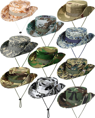 10 Sombreros Boonie Camuflaje UV para Pesca Senderismo