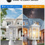 2 Luces Poste Exterior Blanca Base Muelle Impermeable