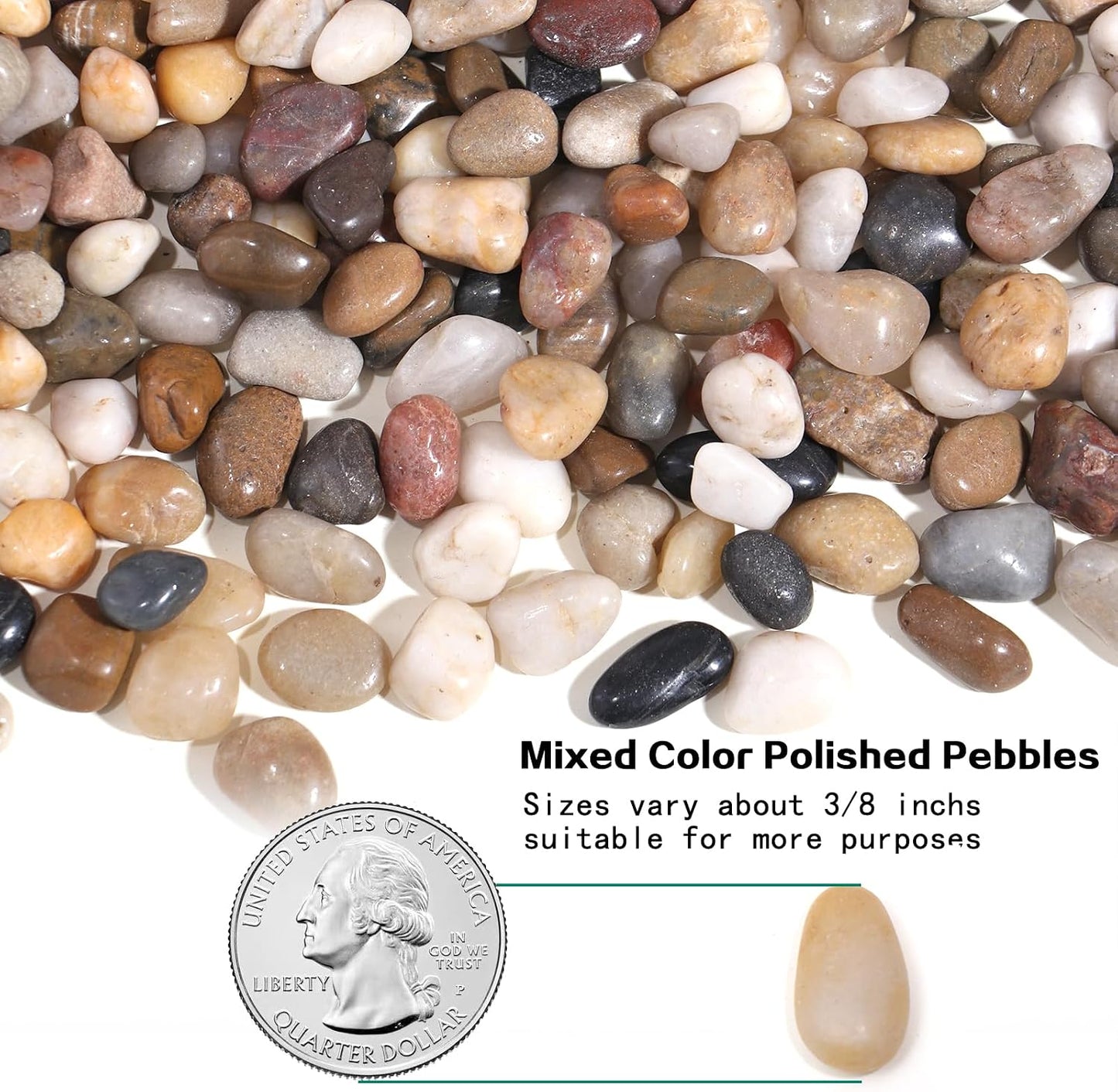 Piedras 5lb 3/8" para plantas acuarios bambú suculentas