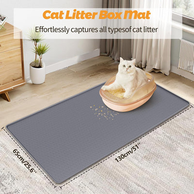 Tapete arena gato 51x25.6pulg silicona gris oscuro