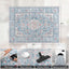 Alfombra bohemia azul 4x6ft antiderrap dormitorio cocina