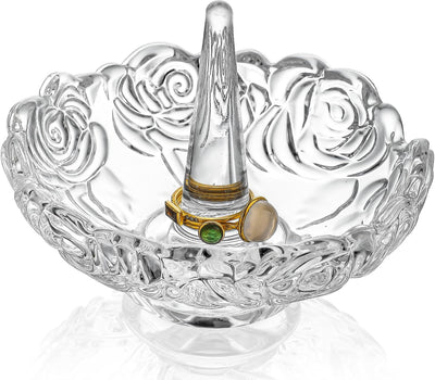 Soporte anillos cristal redondo para joyas boda mamá