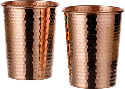 Set 2 Vasos Cobre Puro 18oz Hechos a Mano