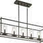Lámpara araña lineal 13.75pulg 5 luces cristal Olde Bronze