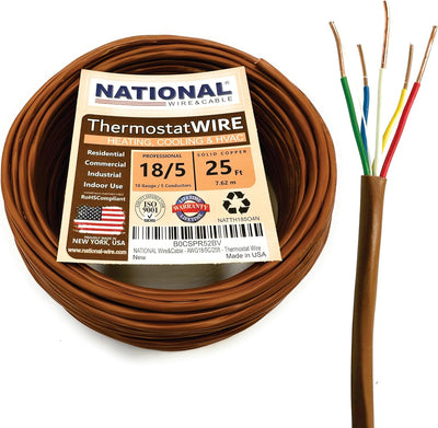 Cable timbre puerta termostato 18/5 y 25pies control HVAC
