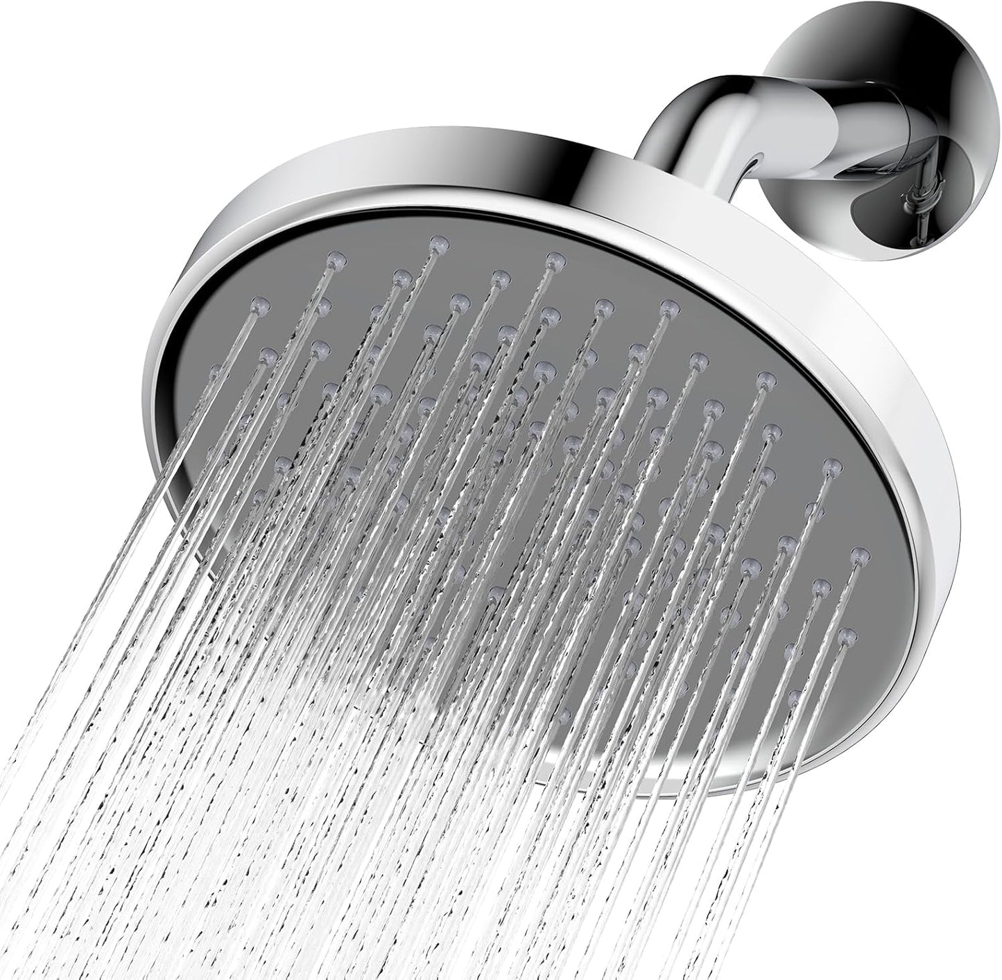 Cabezal ducha lluvia ajustable 6pulg antiobstrucción cromo