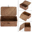 Cestas mimbre con tapa tejidas a mano para estantes hogar