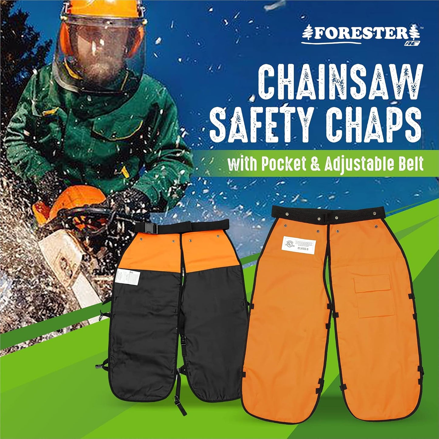 Chaps sierra con cintura ajustable y bolsillo