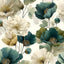 Papel tapiz floral verde diseño pétalos loto bohemio impermeable