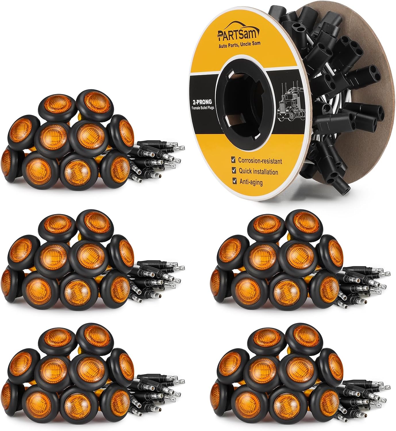 50 Luces Marcador Lateral 3/4" Conector 2 Pines