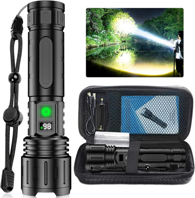Linterna LED recargable 5000mAh 5 modos IPX5 táctica campamento