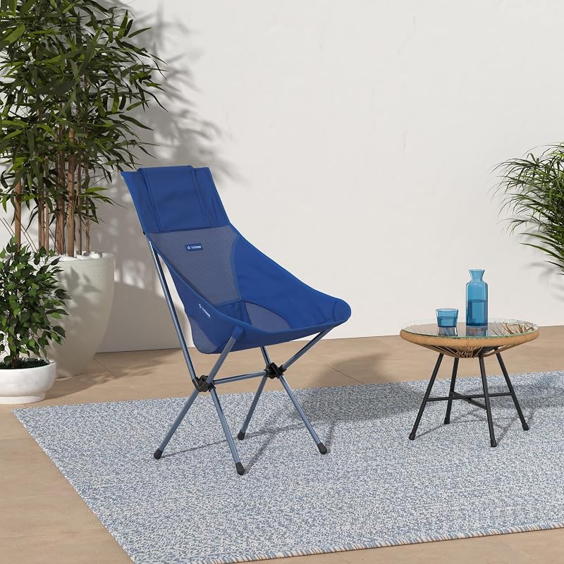 Silla campamento plegable respaldo alto color azul 3.4lb