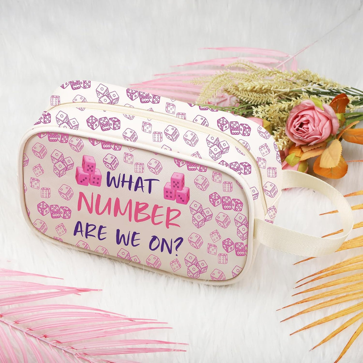 Bolsa maquillaje cremallera para juegos de dados