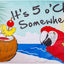 Letrero bandera doble cara 3x5ft It's 5 O'Clock Somewhere