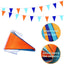Banderines triángulos 60uds 100ft color azul naranja