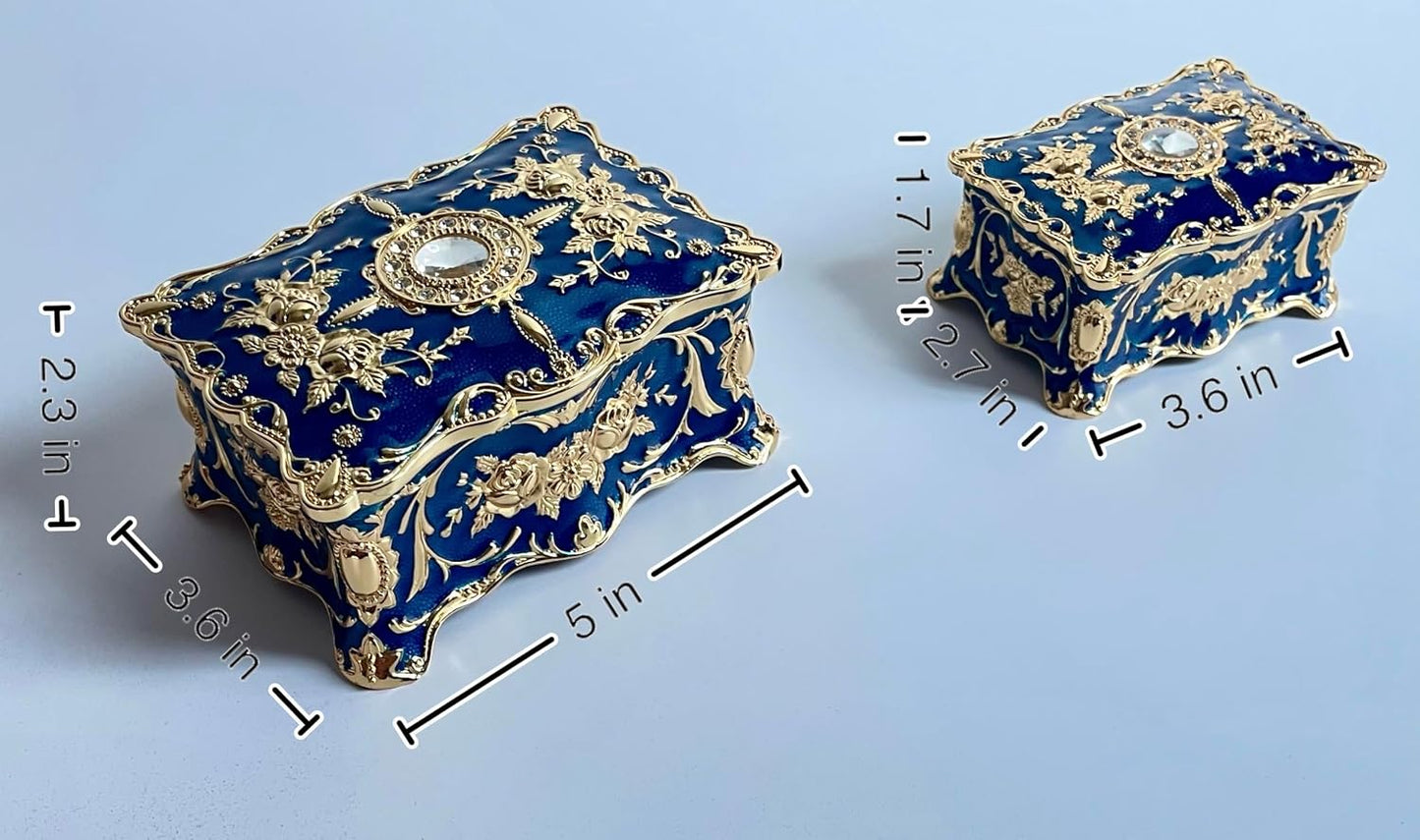 Cofre joyería estilo pastoral caja metálica regalo niñas