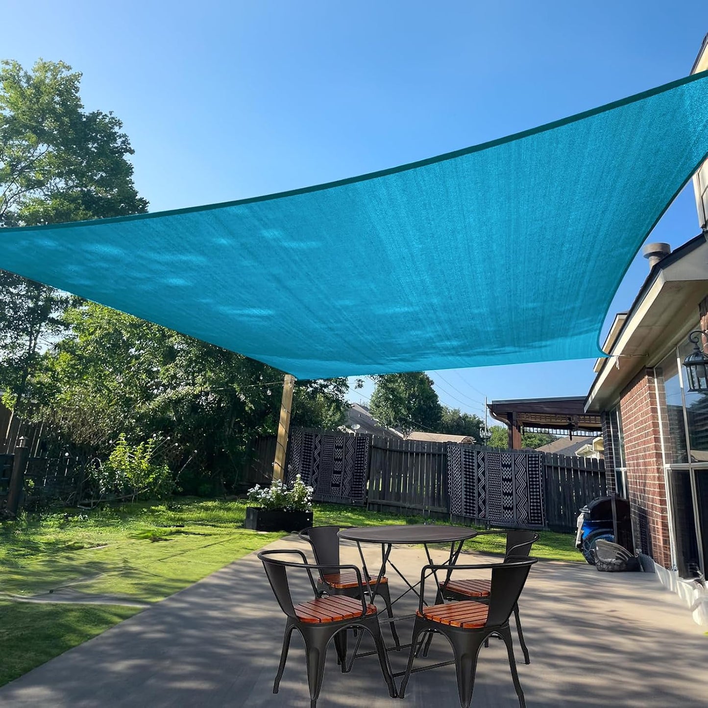 Toldo vela rectangular UV 14x18ft azul turquesa
