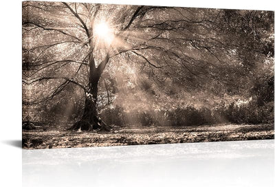 Lienzo decorativo árbol grande paisaje bosque 24x48pulg