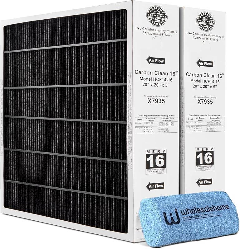 Filtro horno 20x20x5 MERV 16 pack 2 con paño limpieza