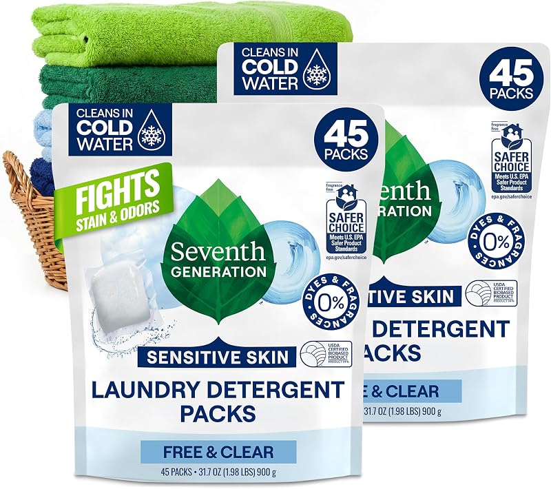 Detergente para ropa Seventh Generation 90 cargas 2 bolsas