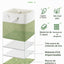 6 Pzas Cubos Tela Asas 11" Organizar Ropa Blanco/Verde