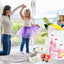Cesto de lavandería plegable en forma de castillo rosa para niños