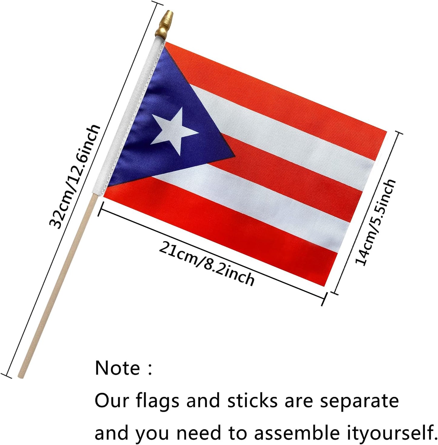 12 Banderas Puerto Rico 5x8"