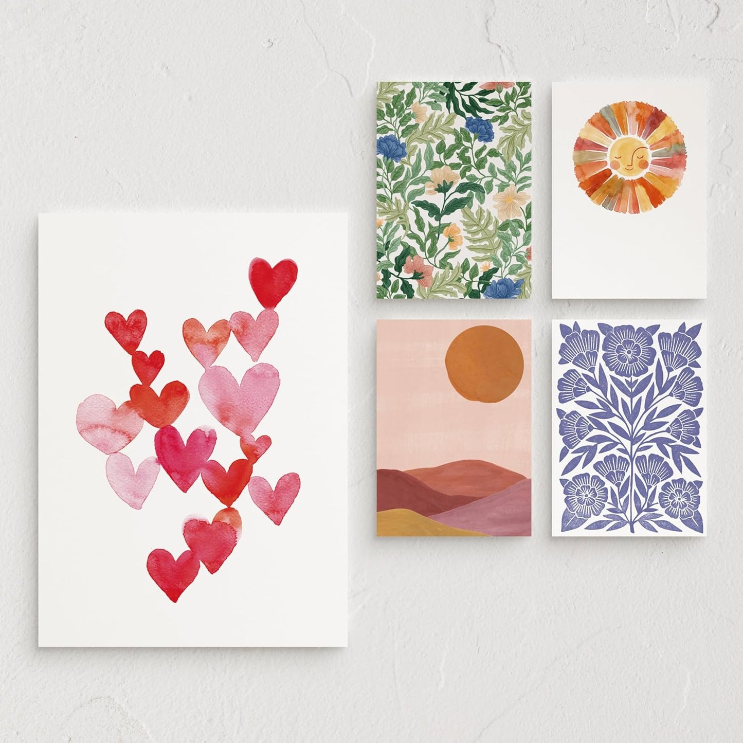 Set 5 tarjetas felicitación blancas con sobres