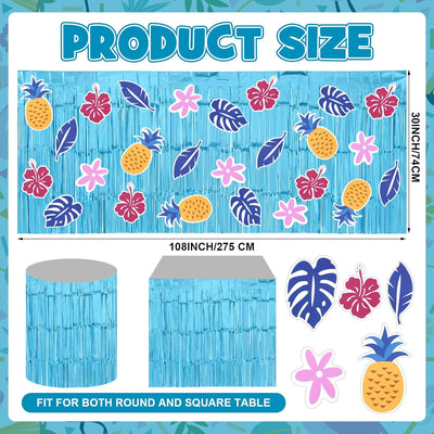 Manta para mesa hawaiana con reflejos de fiesta infantil 108 x 30 pulgadas