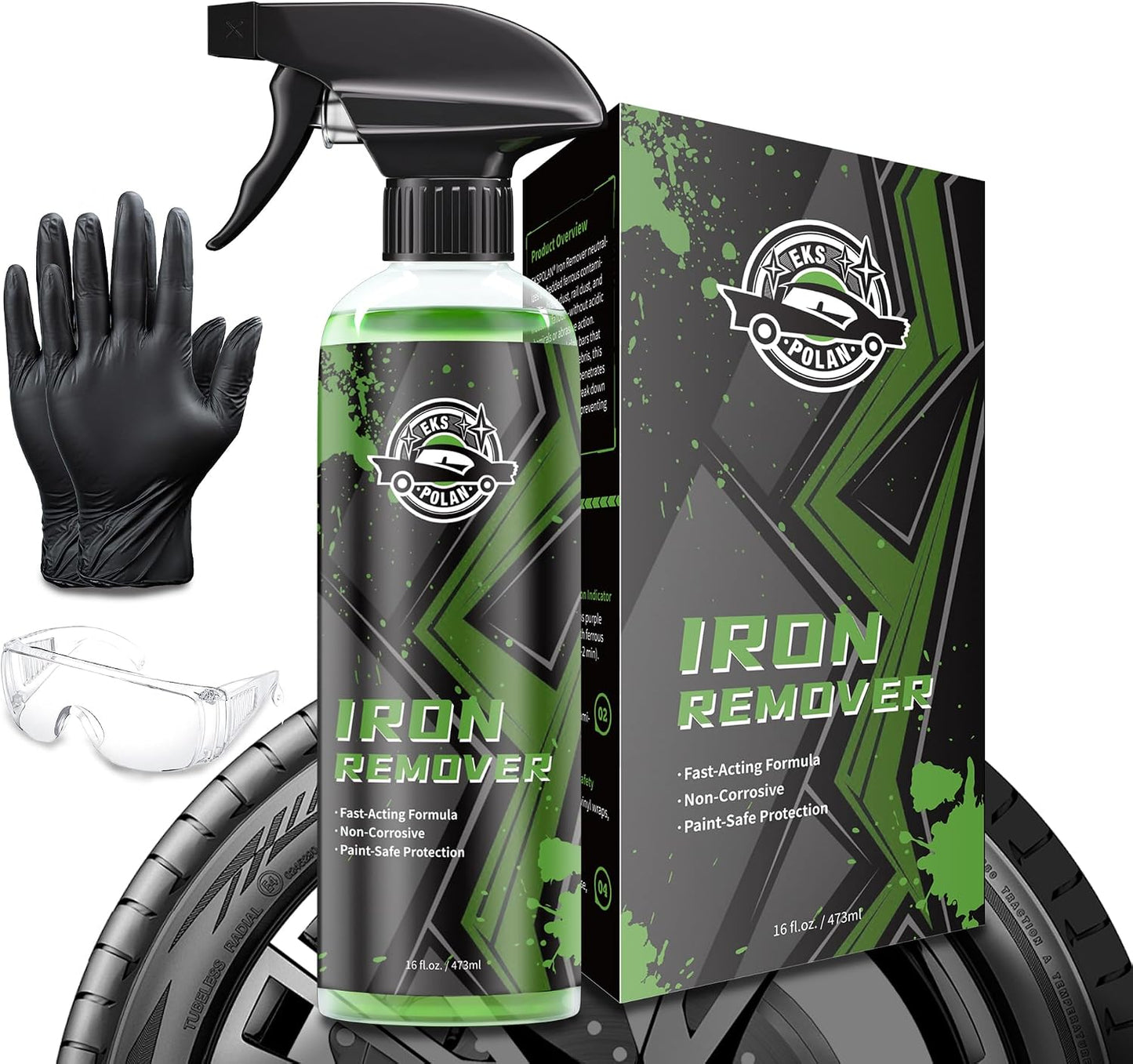 Removedor de hierro spray para automóvil 16oz ph neutro