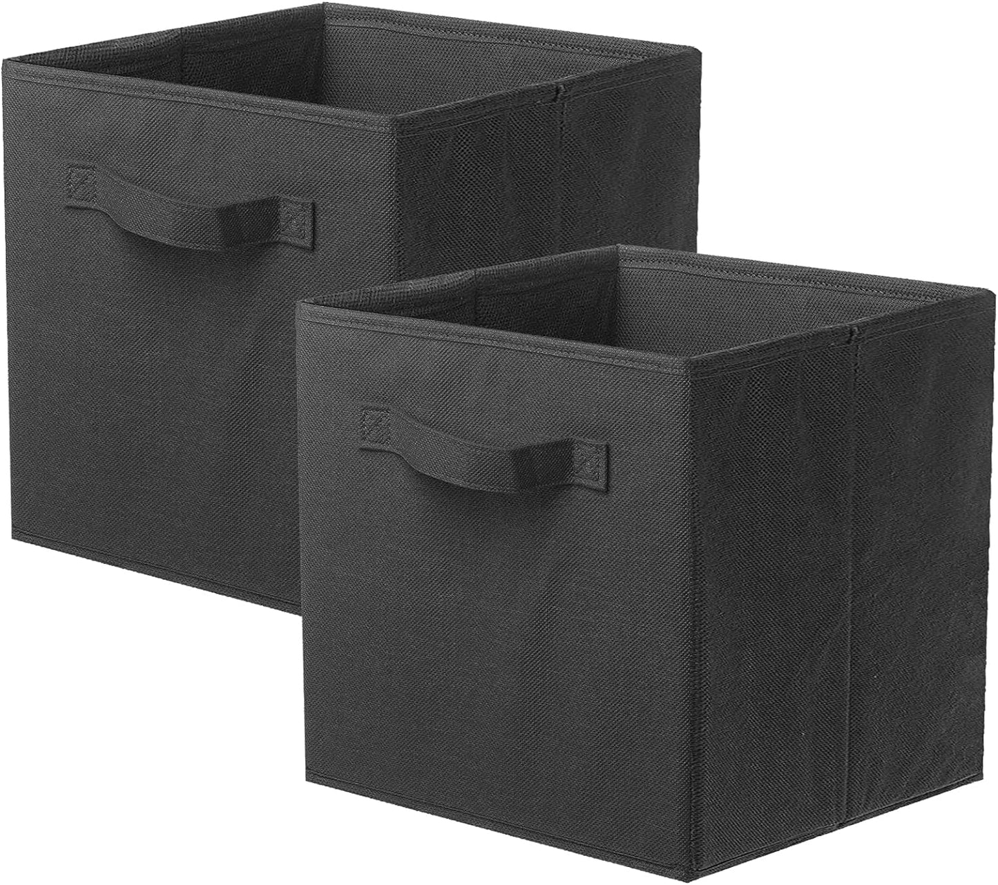Cubo almacenamiento plegable tela 6uds negro