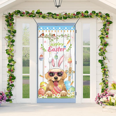 Cartel Pascua 70.9x35.4pulg lirio de Jesús decoración puerta