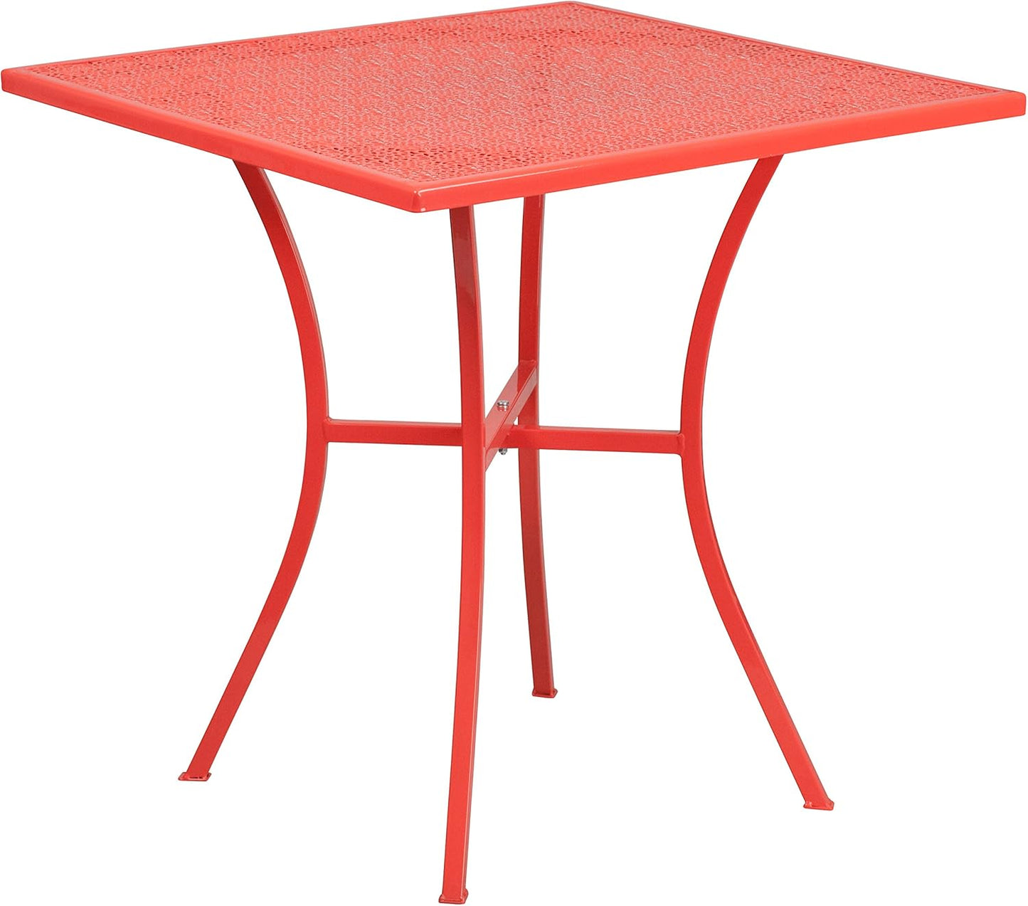 Mesa patio acero coral cuadrada 28" grado comercial Oia