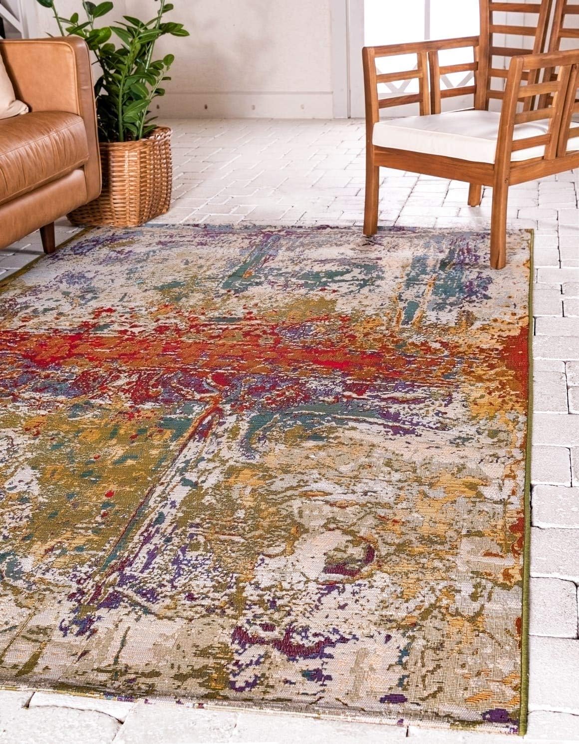 Alfombra Polipropileno beige azul multi interiores