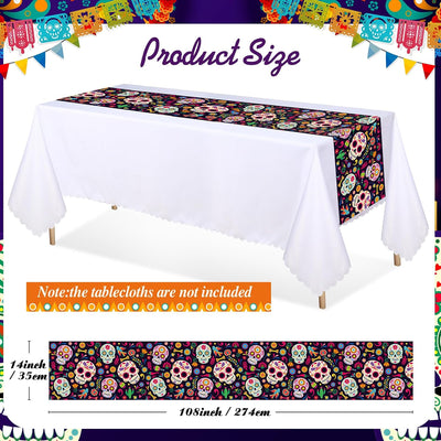 6 Pzas Mantel Dia de los Muertos 14x108pulg Impermeable