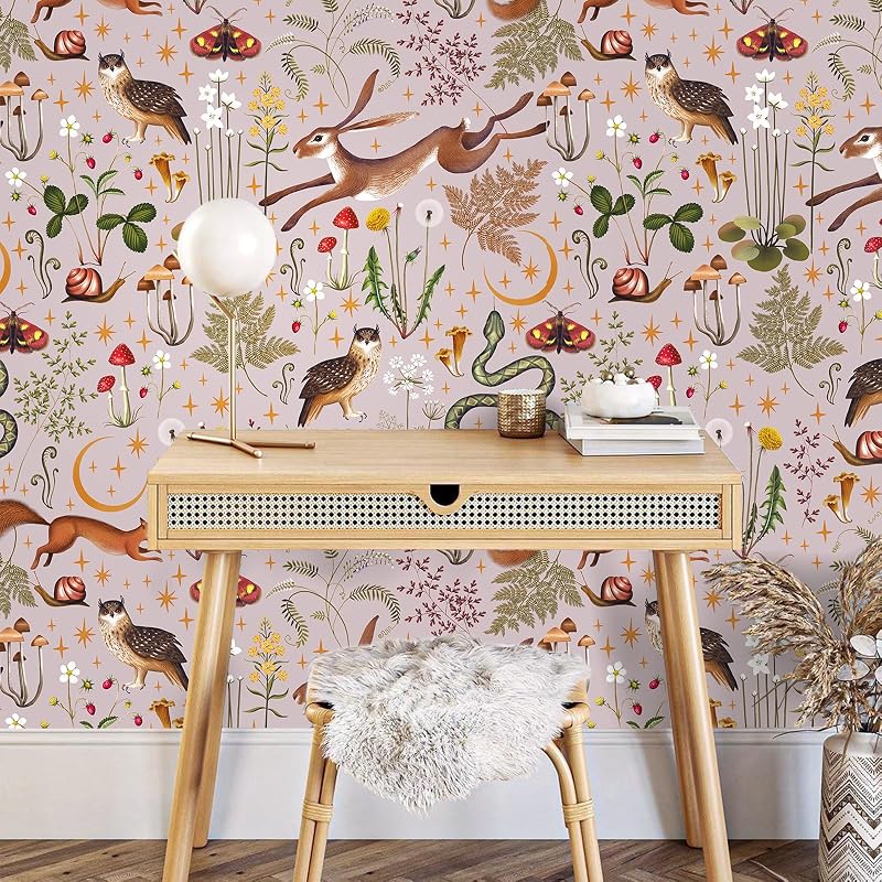 Papel tapiz hadas rosa autoadhesivo remov. 17.7x354
