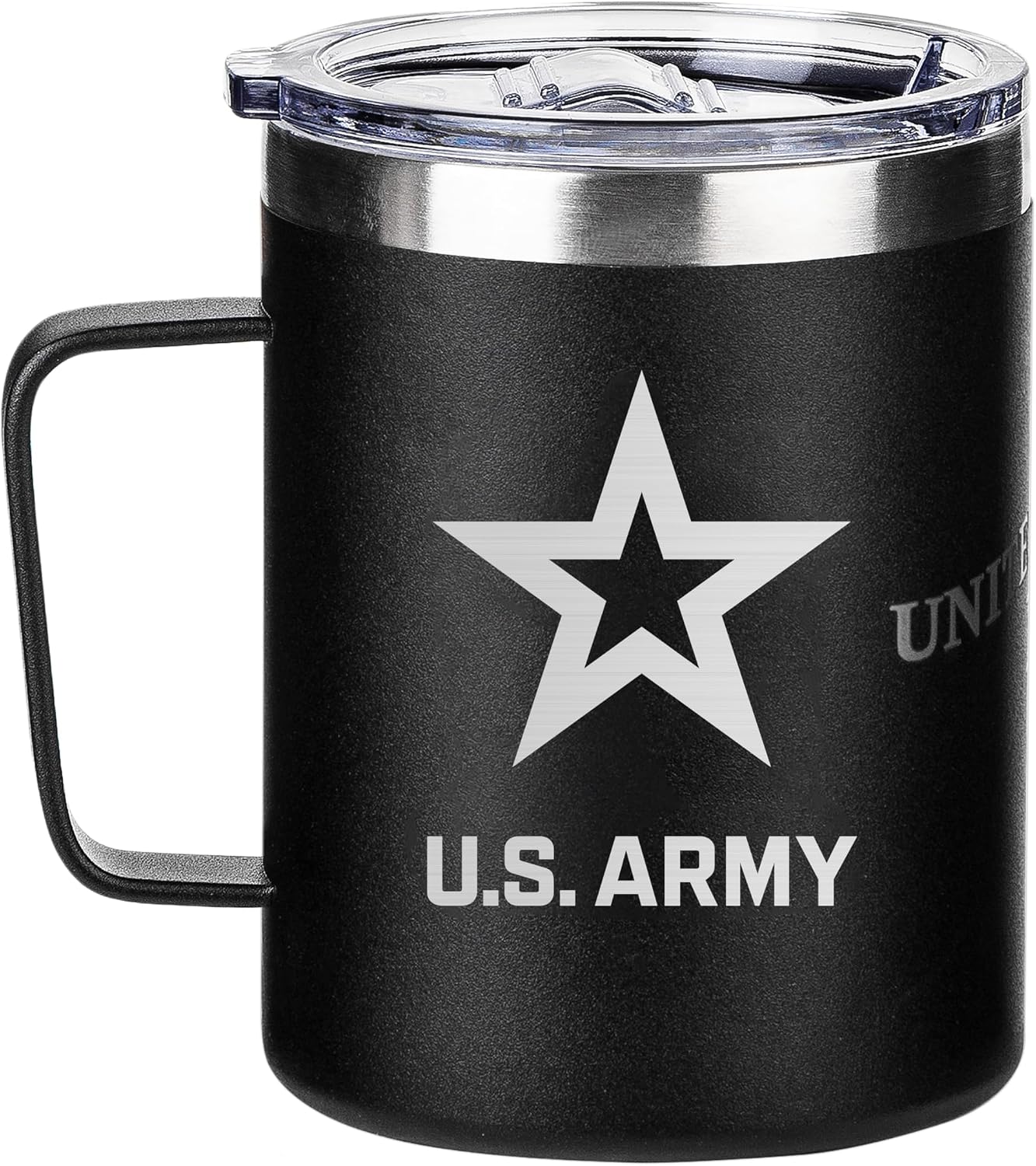 Taza café acero inox aislada 355ml ejército
