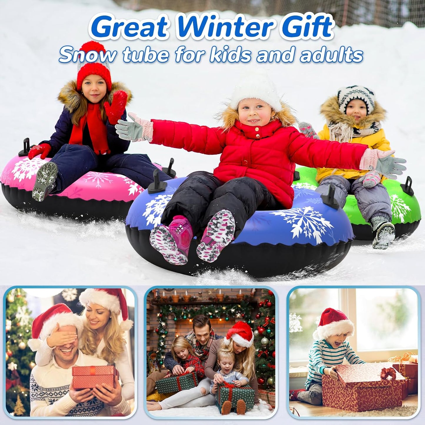 Trineo nieve inflable para toda la familia 3 pack