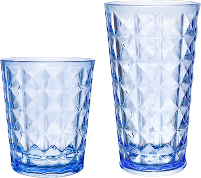 Set 8 Vasos Acrílicos 16-21oz Sin BPA Azul