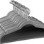 50 Perchas Terciopelo Flocado con Ganchos Inox Gris