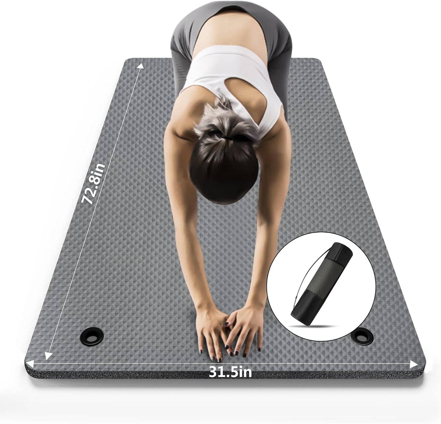 Esterilla yoga 72.8x31.5pulg antiderrap con correa y bolsa