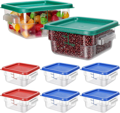 8 Pzas Contenedor Almacenamiento 2qt Policarbonato con Tapas